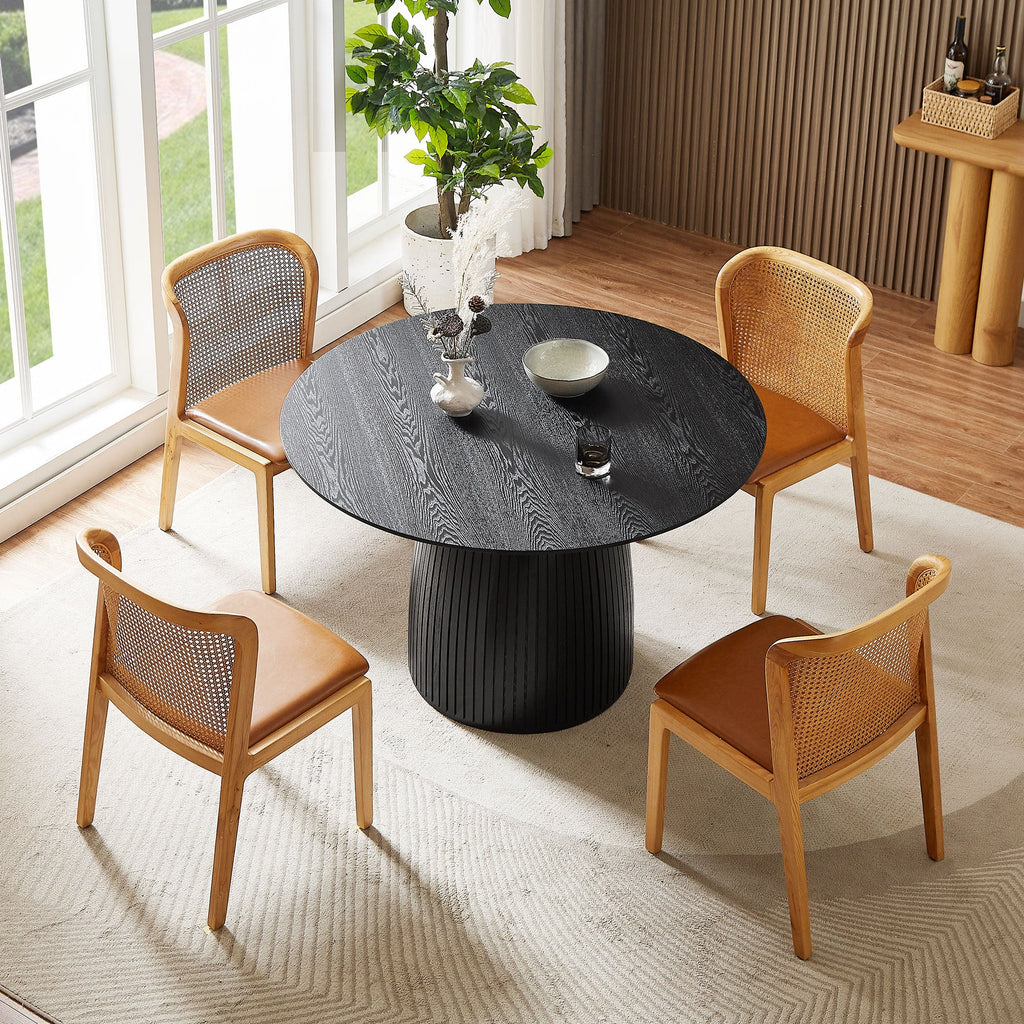 47.24 Inch MDF Dining Table Kitchen Table Small Space Dining Table for Living Room, Kitchen, Home, Apartment Black