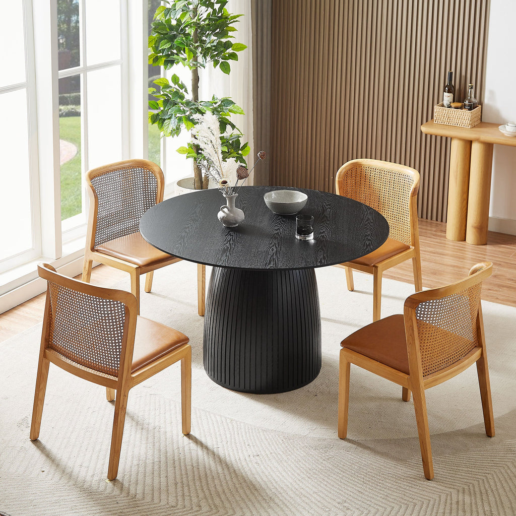 47.24 Inch MDF Dining Table Kitchen Table Small Space Dining Table for Living Room, Kitchen, Home, Apartment Black