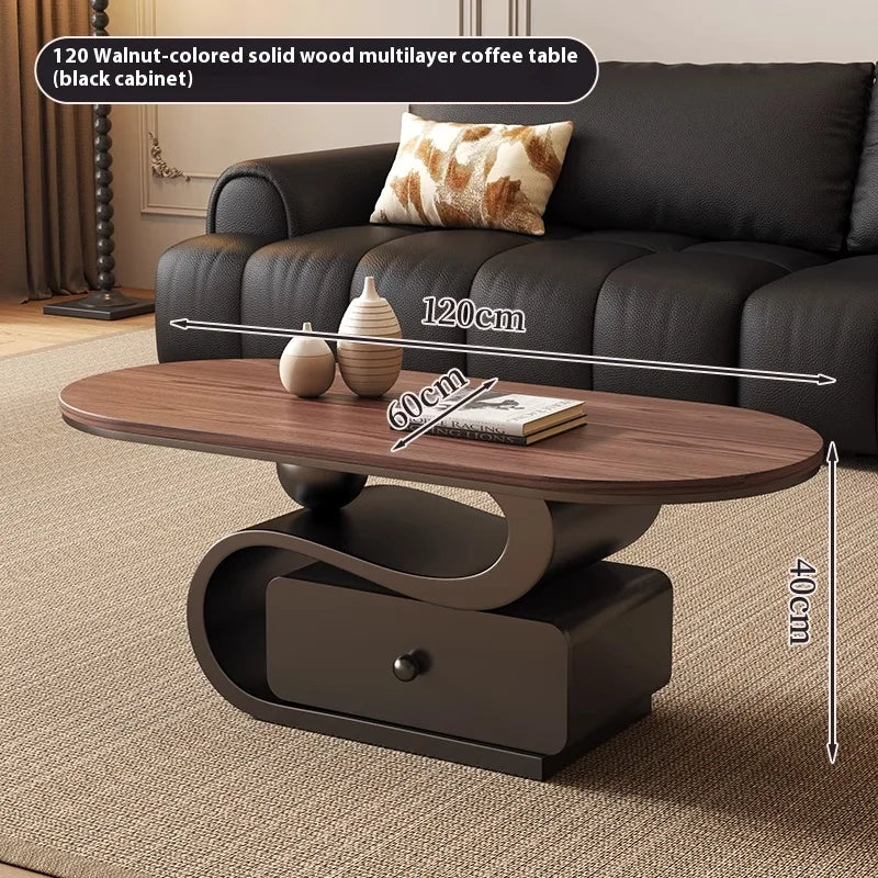 Mid Century Style Solid Wood Coffee Table Set Minimalist